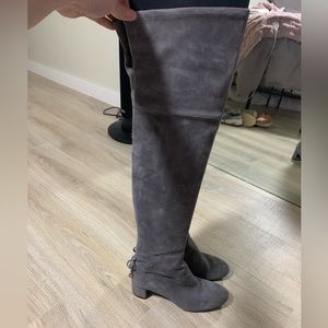 Tory Burch grey heeled over the knee boots size 7